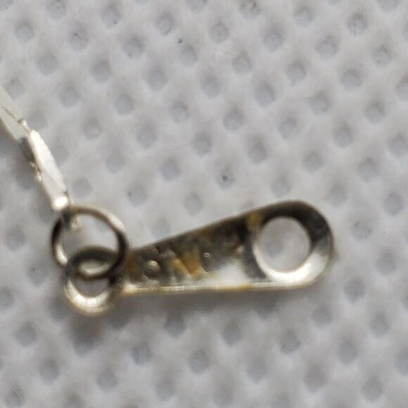 18K White Gold Plated Sharks Tooth Necklace - Picture 5 of 5